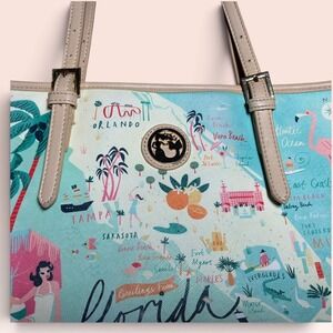 Spartina 449 Greetings From Florida Map Tote Bag